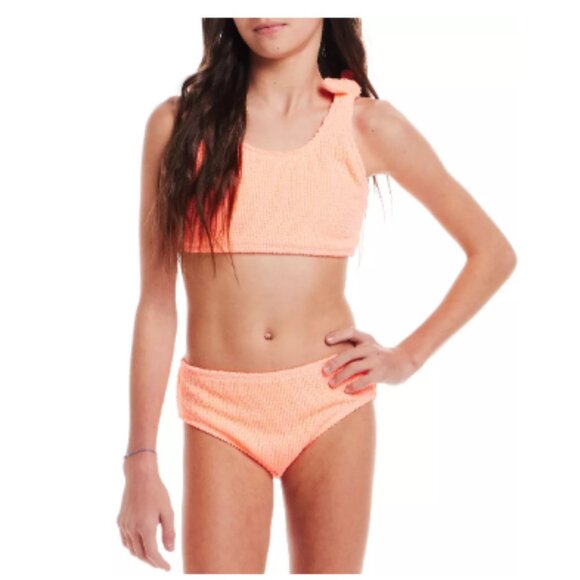 Andy & Evan Girls' Textured Bikini Set, Pink